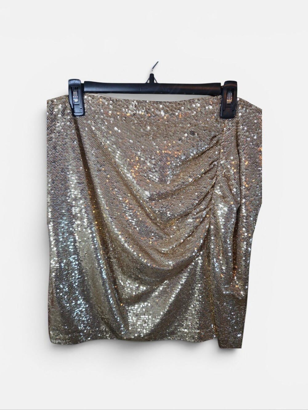 INC International Concepts Gold Sequin Mini Skirt